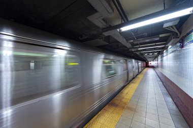 New York metro tren istasyonunda transit.
