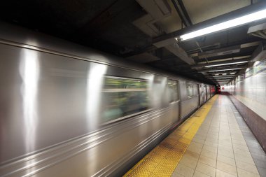 New York metro tren istasyonunda transit.