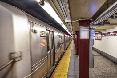 New York metro tren istasyonunda transit.