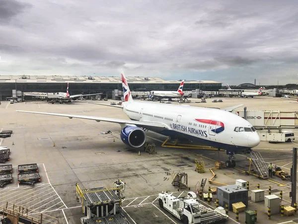 Londra Regno Unito Giugno 2018 Aereo British Airways Sull Aeroporto — Foto Stock