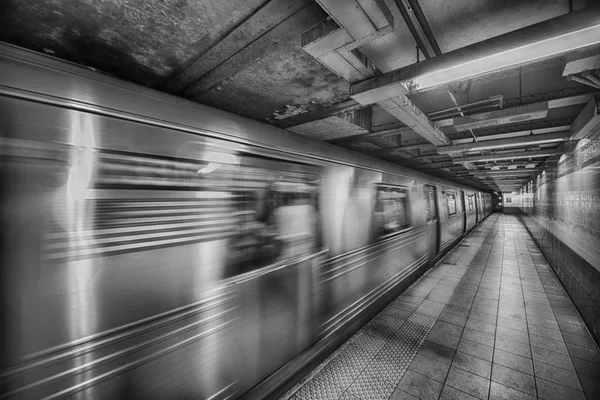 Tren Del Metro Nueva York Tránsito Estación — Foto de Stock