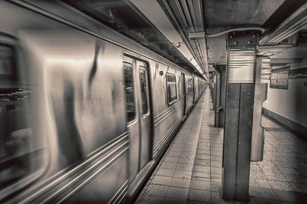 Imagem Antiga New York Metrô Trem — Fotografia de Stock