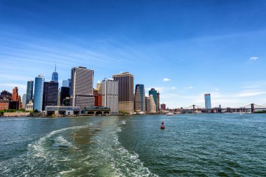 Feribot alt Manhattan görünümünden Skyline.