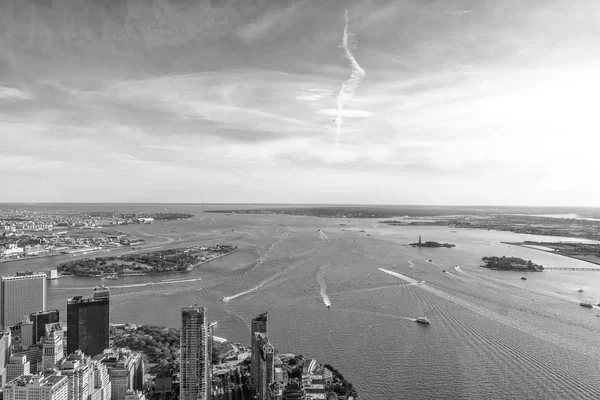 Вид Воздуха Манхэттенский Залив Нью Йорк — стоковое фото