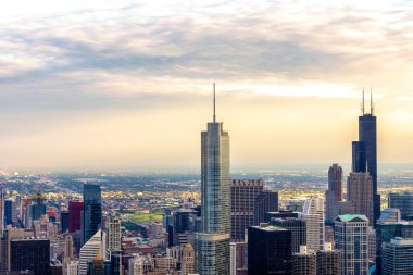 Chicago 'nun hava manzarası.