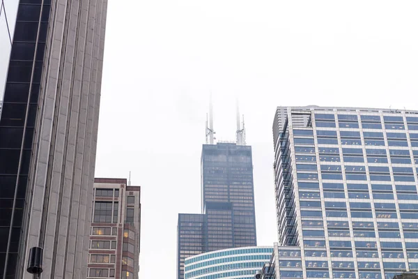Wolken Boven Wolkenkrabbers Chicago — Stockfoto