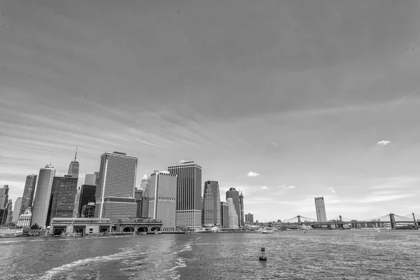 Skyline Bas Manhattan Vue Depuis Ferry — Photo