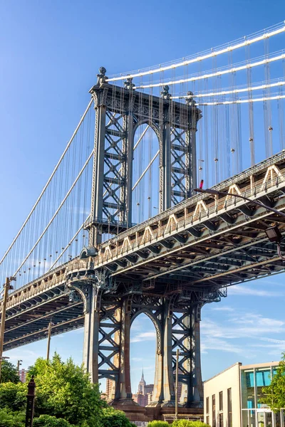 Drugi Najsłynniejszy Most Nowym Jorku Manhattan Bridge — Zdjęcie stockowe