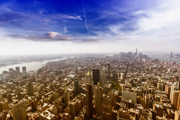 Veduta Aerea Dello Skyline Manhattan — Foto Stock