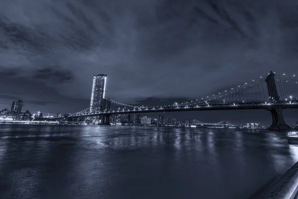 Manhattan Brooklyn Bridge Brooklynu New Yorku — Stock fotografie