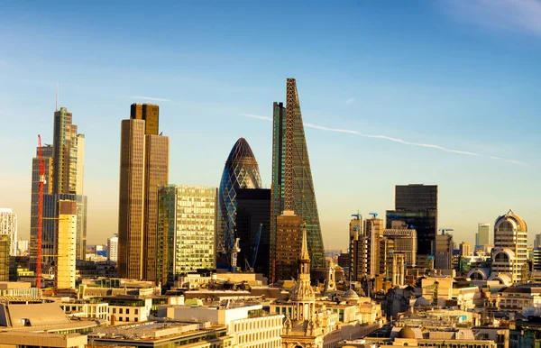 Visa Moderna Byggnader London Vid Solnedgången — Stockfoto
