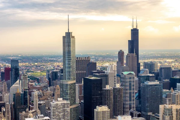 Modern Binaların Chicago Havadan Görünümü — Stok fotoğraf