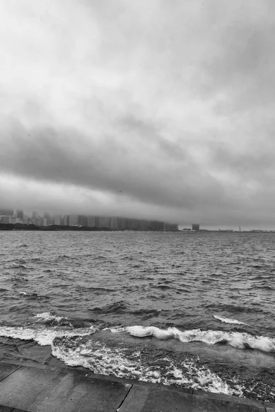 Vista Mar Chicago Edifícios Nevoeiro — Fotografia de Stock