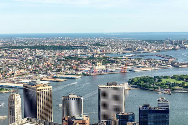 Aerial View Manhattan Upper Bay — Stock Photo, Image