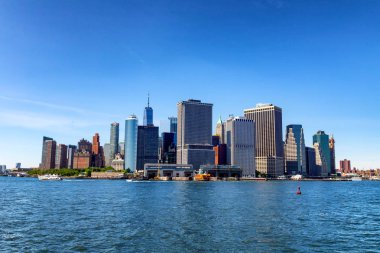 Downotown Valiler Adası, Nyc Manhattan'dan besutiful görünümü.