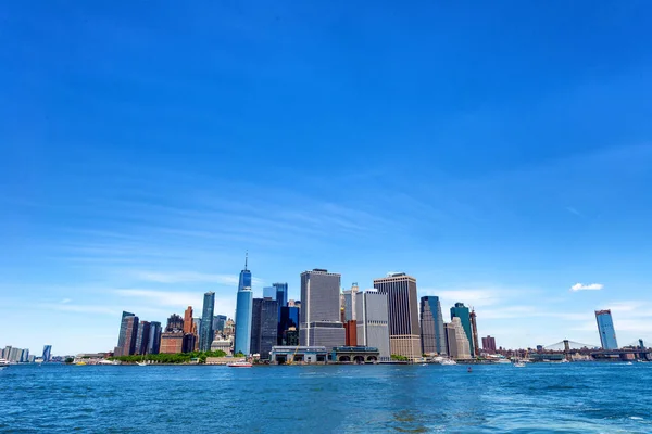 Skyline Lower Manhattan View Ferry — Stock Photo, Image