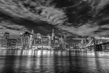 Gece, Nyc tarafından aşağı Manhattan.