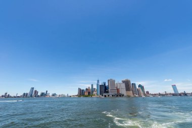 Feribot alt Manhattan görünümünden Skyline.