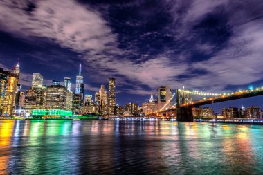 Gece, Nyc tarafından aşağı Manhattan.