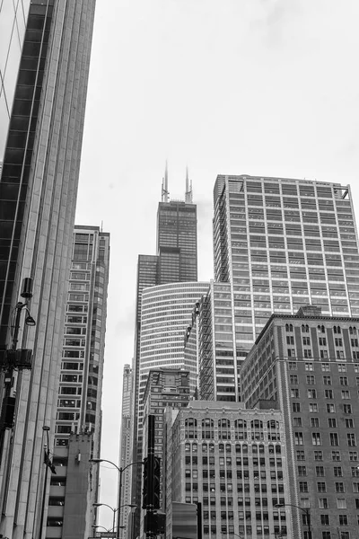 안개 속에 묻힌 시카고의 마천루 — 스톡 사진