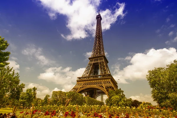 De toren en de bloemen. — Stockfoto