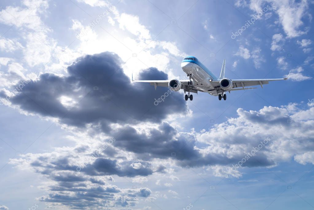 Airplane with beautiful sky