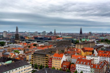Kopenhag üzerindeki bir uçaktan panoramik manzara
