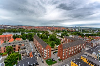 Kopenhag üzerindeki bir uçaktan panoramik manzara