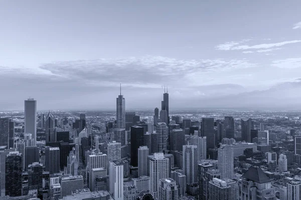 Luchtfoto van de skyline van chicago — Stockfoto