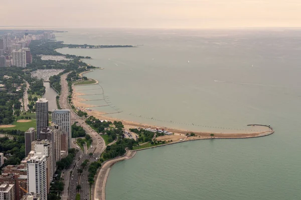 Vista aérea Costa norte de Chicago — Fotografia de Stock