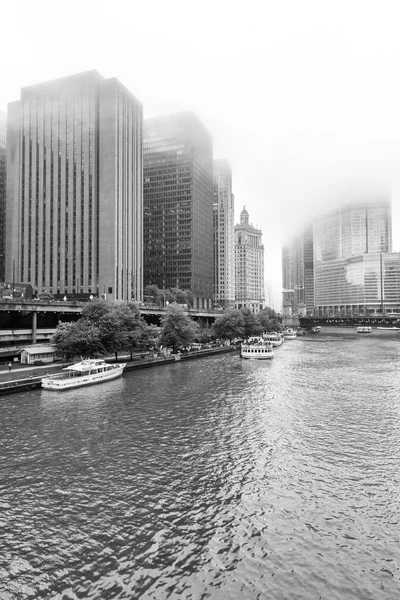 Небоскрёбы Чикаго в тумане — стоковое фото