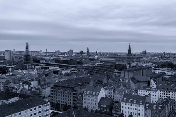 Панорамный вид с самолета над Копенгагеном — стоковое фото