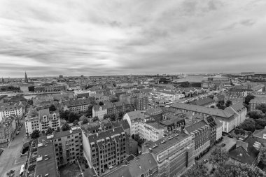 Kopenhag üzerindeki bir uçaktan panoramik manzara