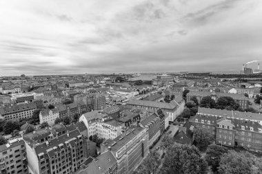 Kopenhag üzerindeki bir uçaktan panoramik manzara