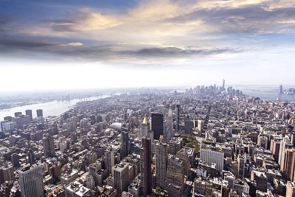 Veduta Aerea Dello Skyline Manhattan — Foto Stock