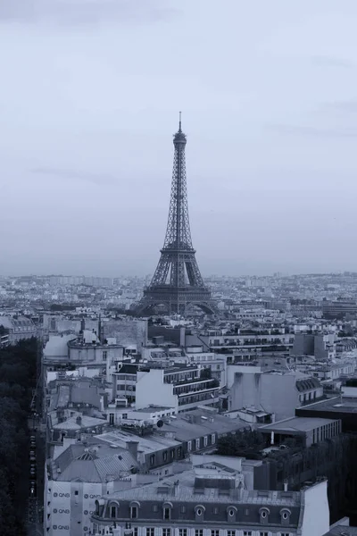 Flygfoto Över Paris Skyline Med Tour Eiffel Bakgrunden — Stockfoto