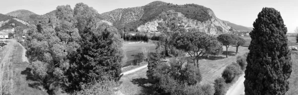 Photographie Noir Blanc Paysage Urbain Vue Aérienne — Photo