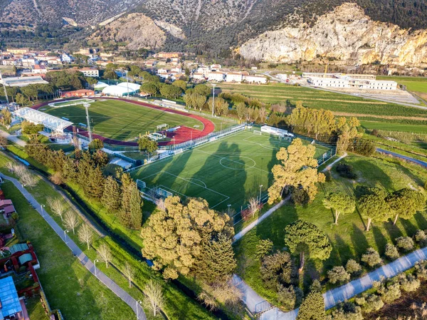 Vista Aerea Dal Drone Sui Campi Calcio — Foto Stock