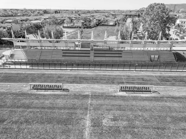 Foto Blanco Negro Del Paisaje Urbano Vista Aérea — Foto de Stock