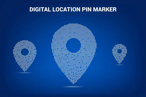 Multiple Location Pin Marker Signage Pixel Style Gps Technology Concept — Stock Vector