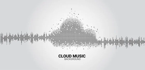 Muzyka Technologia Dźwięku Koncepcja Chmury Fala Korektor Pikseli Jako Kształt — Wektor stockowy
