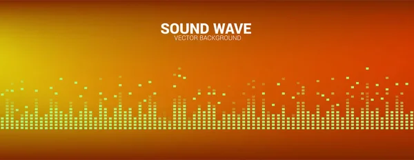 Sound Wave Musik Equalizer Hintergrund Pixelstil Für Audiovisuelle Signale — Stockvektor