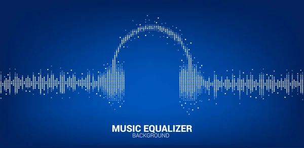 Sound Wave Musik Equalizer Hintergrund Audiovisuelle Kopfhörer Ikone Mit Pixelwelle Stockillustration