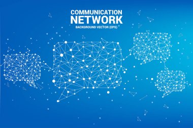 balonu simgesinin nokta ve çizgi bağlantıları ile konuş. kavram iletişim ağı.