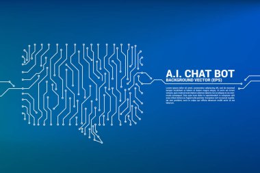 balonu simgesinin devre kartı grafik stili ile nokta ve çizgi bağlantıları ile konuş. kavram iletişim ağı.