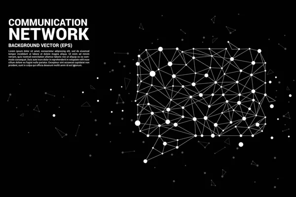 Parlare Icona Bolla Con Punti Connessioni Linea Concetto Rete Comunicazione — Vettoriale Stock