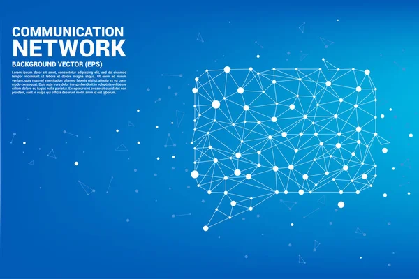 Parlare Icona Bolla Con Punti Connessioni Linea Concetto Rete Comunicazione — Vettoriale Stock