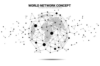 Globe 3d Dünya haritası tel kafes nokta bağlantı hattı çokgen.