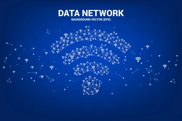 Vektör Polygon hattı mobil veri simgesi tabela bağlamak. — Stok Vektör