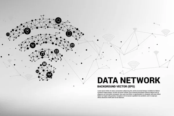 Icona dei dati mobili di Vector Polygon . — Vettoriale Stock